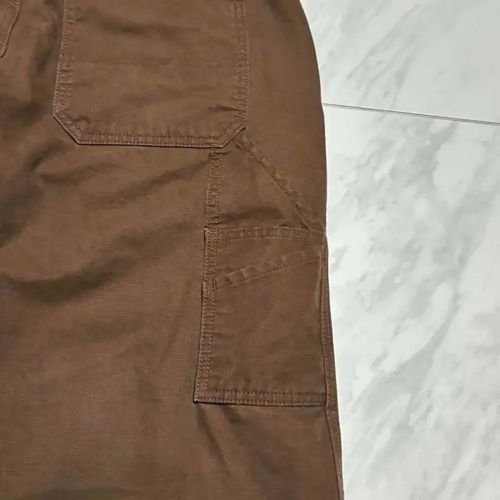 Old Navy Baggy Wide Leg Canvas Carpenter Pants Brown